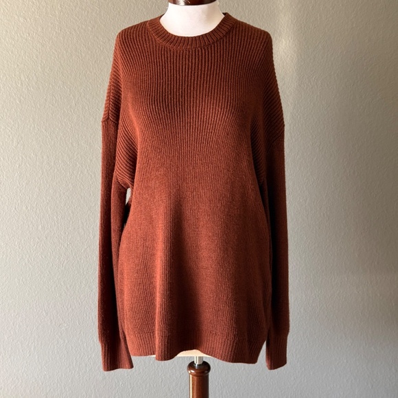 Danielle Bernstein NWT Brown Oversized Sweater Sz S/M Cabincore fisherman Fall - Picture 2 of 8
